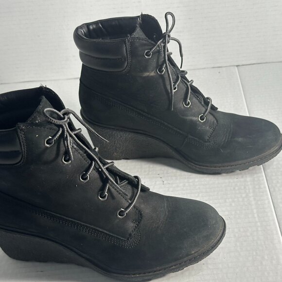 LADIES BLACK 7.5 TIMBERLAND BOOTS - Picture 4 of 15